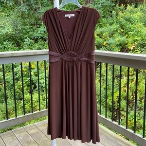 Evan-Picone Chocolate Brown Goddess Dress Women's Size 8